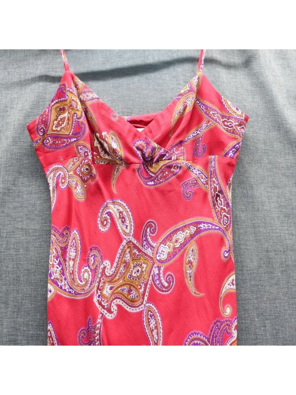 Vintage Arden B Y2K Coquette Paisley Slip Dress Red Purple Small - Picture 7 of 14